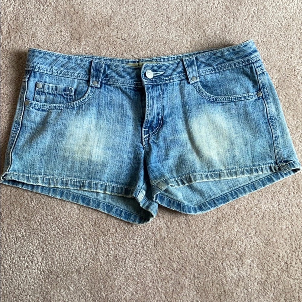 Light washed jean shorts